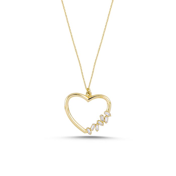 Baget Taşlı Kalp Kolye Altınkenti'nin ALTIN ZİNCİRLİ KOLYELER modellerinden biridir. 14 ayar altın kolye modelleri ve fiyatları.