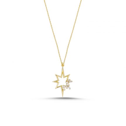Baget Taşlı Kutup Yıldızı Kolye Altınkenti'nin ALTIN ZİNCİRLİ KOLYELER modellerinden biridir. 14 ayar altın kolye modelleri ve fiyatları.