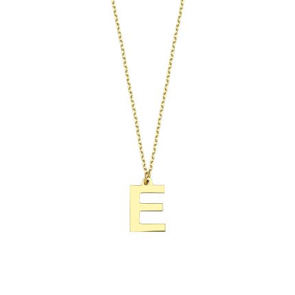 E Harfi Kolye Altınkenti'nin ALTIN HARF KOLYE modellerinden biridir. 14 ayar altın kolye modelleri ve fiyatları.