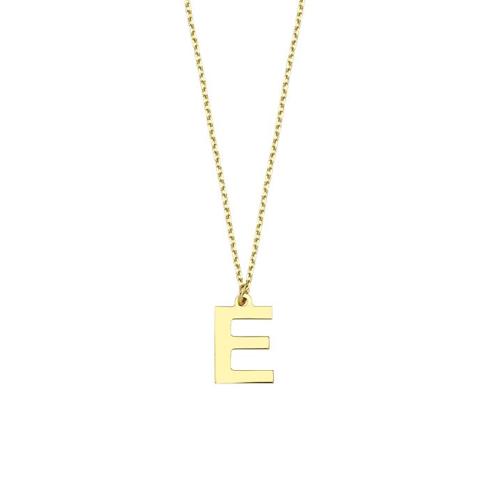 E Harfi Kolye Altınkenti'nin ALTIN HARF KOLYE modellerinden biridir. 14 ayar altın kolye modelleri ve fiyatları.