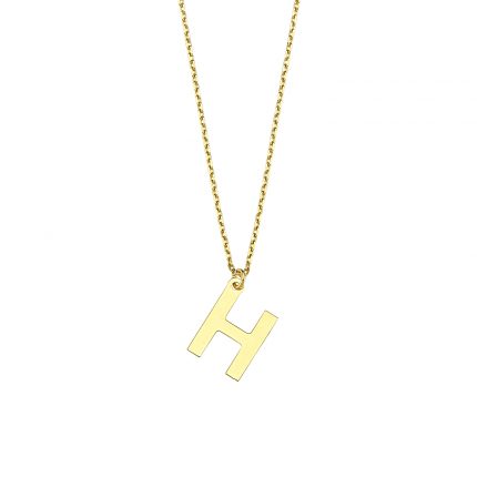 H Harfi Kolye Altınkenti'nin ALTIN HARF KOLYE modellerinden biridir. 14 ayar altın kolye modelleri ve fiyatları.