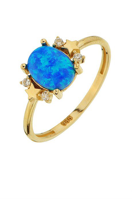 Altın Mavi Opal Taşlı Yıldız Yüzük Altınkenti'nin Altın Yıldız Yüzük kategorisindeki altın yüzük modelleri ve fiyatları takılarından birisidir.