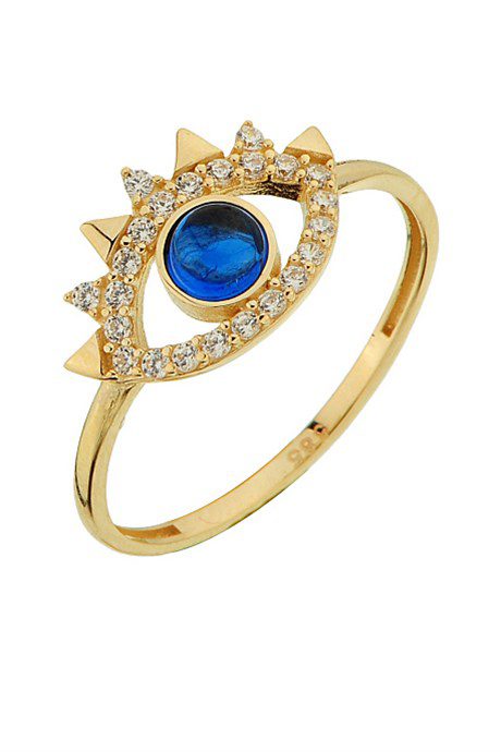 Altın Mavi Taşlı Kirpik Göz Yüzük Altınkenti'nin Altın Minimal Yüzük kategorisindeki altın yüzük modelleri ve fiyatları takılarından birisidir.