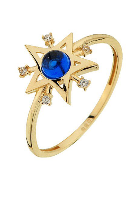 Altın Mavi Taşlı Yıldız Yüzük Altınkenti'nin Altın Yıldız Yüzük kategorisindeki altın yüzük modelleri ve fiyatları takılarından birisidir.