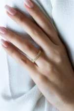 Altın Örgü Modeli Alyans Yüzük 3 Altın Örgü Modeli Alyans Yüzük, 14 Ayar Altın, Sarı renk, Zirkon, galeri görünümü