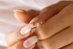 Altın Pembe Taşlı Yüzük 3 14 Ayar Altın, Sarı renk, Zirkon özellikli Altın Pembe Taşlı Yüzük tasarım detay görünümü