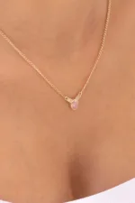 Altın Renkli Taşlı Tasarım Kolye 3 14 Ayar Altın, Sarı renk, Taşsız özellikli Altın Renkli Taşlı Tasarım Kolye tasarım detay görünümü