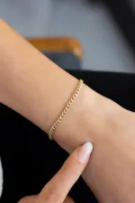 Altın Zincir Bileklik 3 Altın Zincir Bileklik, 14 Ayar Altın, Sarı renk, Taşsız, galeri görünümü