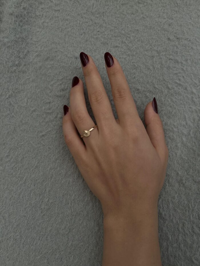 Vintage Yelpaze Model Antik Yüzük, 14 Ayar Altın, Sarı renk, Zirkon, galeri görünümü
