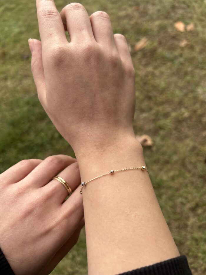 3 Renk Toplu 14 Ayar Altın Dorika Bileklik, 14 Ayar Altın, Sarı renk, 0.85 gr, farklı açıdan görünümü