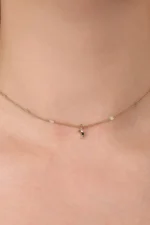 Aylı Aynalı Zincir Choker 3 14 Ayar Altın, Sarı renk, 1.82 g özellikli Aylı Aynalı Zincir Choker yakın plan görünümü