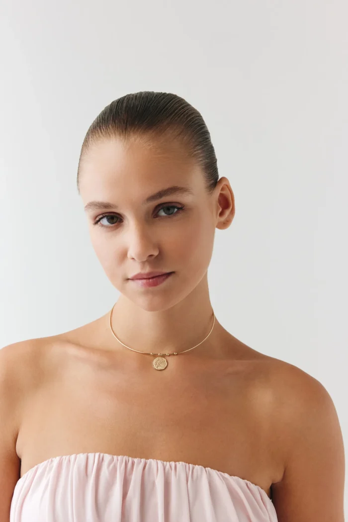 Başak Damga Uçlu Tel Choker, 14 Ayar Altın, Sarı renk, 7.51 g, galeri görünümü