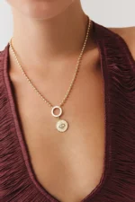 Göz Damga Charm Kolye 4 14 Ayar Altın, Sarı renk, 10.34 g özellikli Göz Damga Charm Kolye tasarım detay görünümü