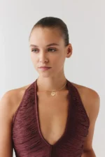 Göz Damga Uçlu Tel Choker 3 Göz Damga Uçlu Tel Choker, 14 Ayar Altın, Sarı renk, 7.40 g, detay görünümü