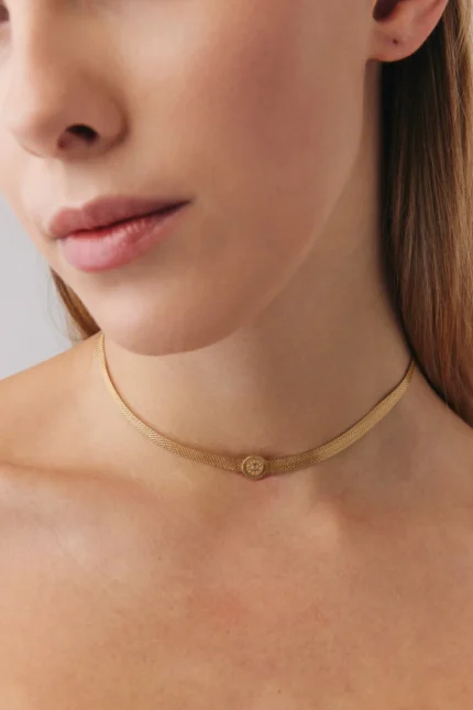 Göz Figür Choker, 14 Ayar Altın, Sarı renk, 5.12 g, galeri görünümü