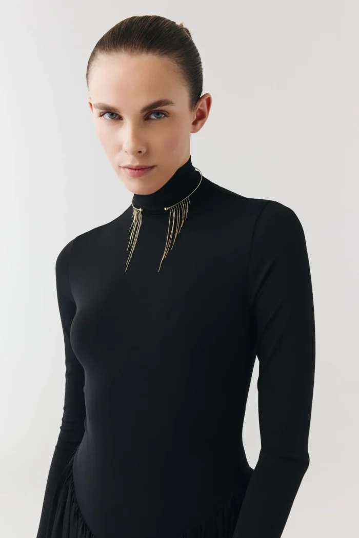 Işıltılı Zincir Diva Choker, 14 Ayar Altın, Sarı renk, 11.53 g, tasarım detay görünümü