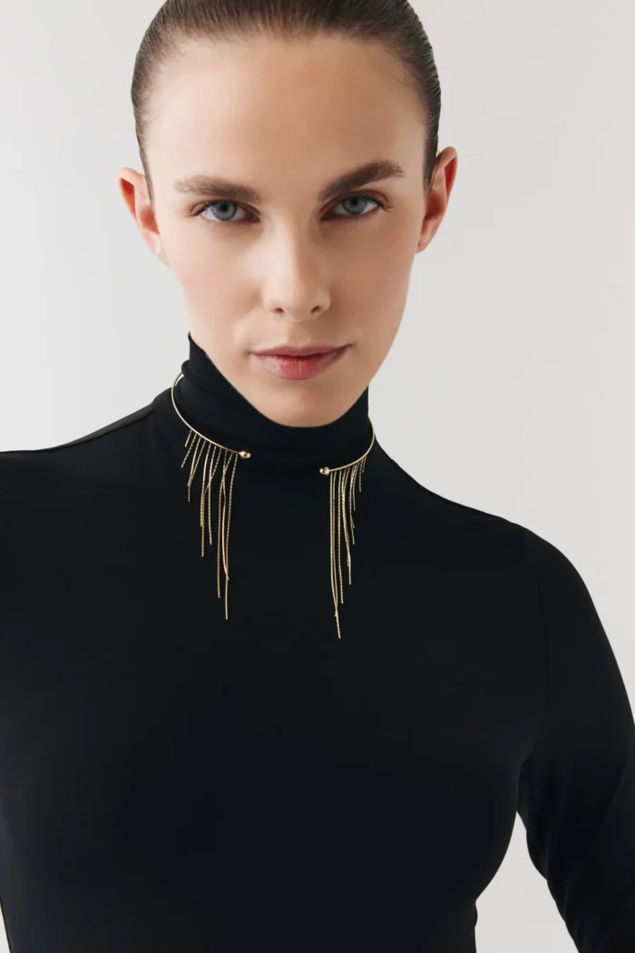 Işıltılı Zincir Diva Choker, 14 Ayar Altın, Sarı renk, 11.53 g, galeri görünümü