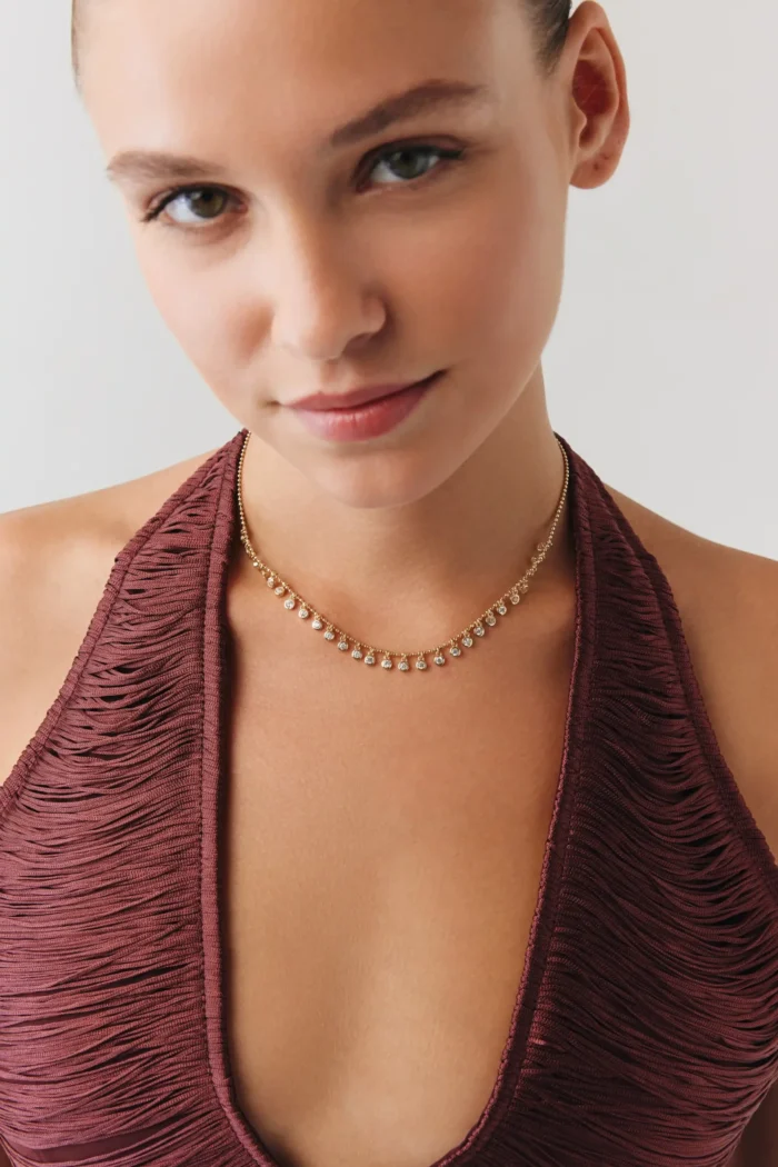 Minimal Işıl Choker, 14 Ayar Altın, Sarı renk, 8.69 g, tasarım detay görünümü