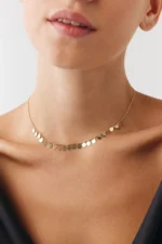 Oval Pullu Choker 4 Oval Pullu Choker yakın plan görünümü – 14 Ayar Altın, Sarı renk, 4.14 g