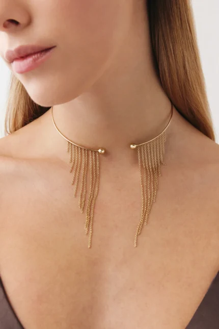 Özel Tasarım Diva Choker, 14 Ayar Altın, Sarı renk, 12.73 g