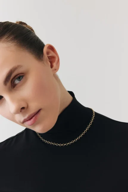 Sade Zincir Choker galeri görünümü – 14 Ayar Altın, Sarı renk, 7.66 g