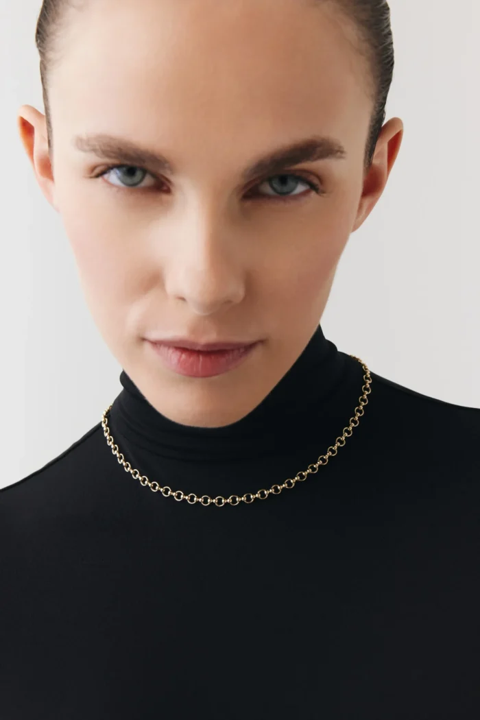 Sade Zincir Choker galeri görünümü – 14 Ayar Altın, Sarı renk, 7.66 g