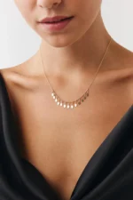 Top Zincir Detay Oval Pullu Shakira Kolye 4 Top Zincir Detay Oval Pullu Shakira Kolye, 14 Ayar Altın, Sarı renk, 2.59 g, tasarım detay görünümü