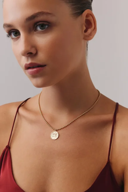 Top Zincir Pusula Kolye, 14 Ayar Altın, Sarı renk, 9.06 g, farklı açıdan görünümü