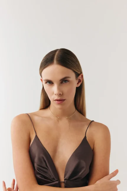 Venüs Tel Choker, 14 Ayar Altın, Sarı renk, 7.23 g, tasarım detay görünümü