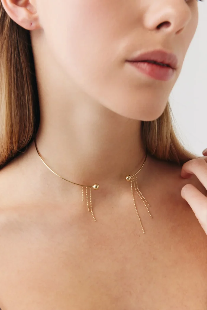 Venüs Tel Choker, 14 Ayar Altın, Sarı renk, 7.23 g, detay görünümü