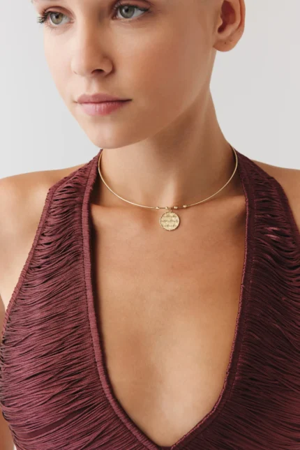 14 Ayar Altın, Sarı renk, 7.52 g özellikli Yaşam Çiçeği Uç Tel Choker galeri görünümü