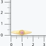 Açık Pembe Yuvarlak Taşlı Yüzük 4 Açık Pembe Yuvarlak Taşlı Yüzük, 14 Ayar Altın, Sarı renk, 1.57 g, yakın plan görünümü