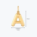 Altın Bomb Harf Kolye Charm 3 Altın Bomb Harf Kolye Charm, 14 Ayar Altın, Sarı renk, 0.85 g, galeri görünümü
