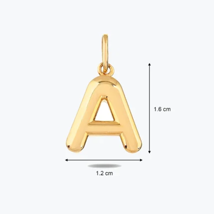 Altın Bomb Harf Kolye Charm, 14 Ayar Altın, Sarı renk, 0.85 g, galeri görünümü