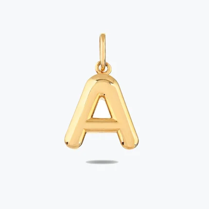 Altın Bomb Harf Kolye Charm – 14 Ayar Altın, Sarı renk, 0.85 g