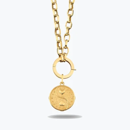 14 Ayar Altın, Sarı renk, 11.24 g özellikli Altın Kalpler Charm Kolye