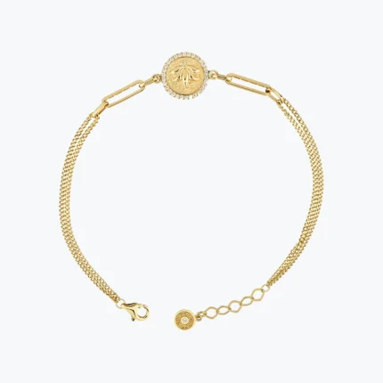 Altın Lotus Damga Bileklik – 14 Ayar Altın, Sarı renk, 3.28 g