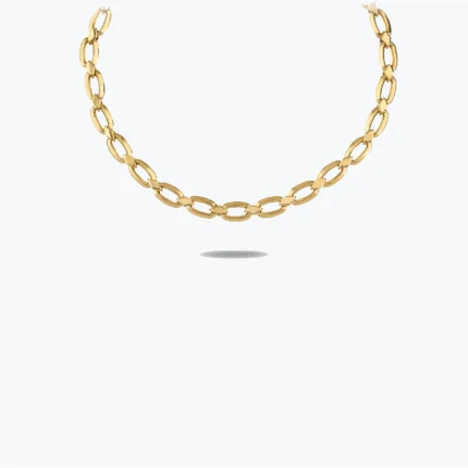 Bakla Zincirli Altın Rich Choker, 14 Ayar Altın, Sarı renk, 16.07 g
