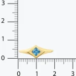 Aqua Kare Taşlı Yüzük 4 14 Ayar Altın, Sarı renk, 1.73 g özellikli Aqua Kare Taşlı Yüzük farklı açıdan görünümü
