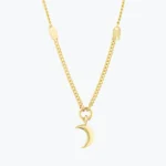 Aylı Aynalı Zincir Choker, 14 Ayar Altın, Sarı renk, 1.82 g