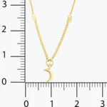 Aylı Aynalı Zincir Choker 4 Aylı Aynalı Zincir Choker, 14 Ayar Altın, Sarı renk, 1.82 g, yakın plan görünümü
