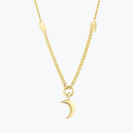 Aylı Aynalı Zincir Choker, 14 Ayar Altın, Sarı renk, 1.82 g