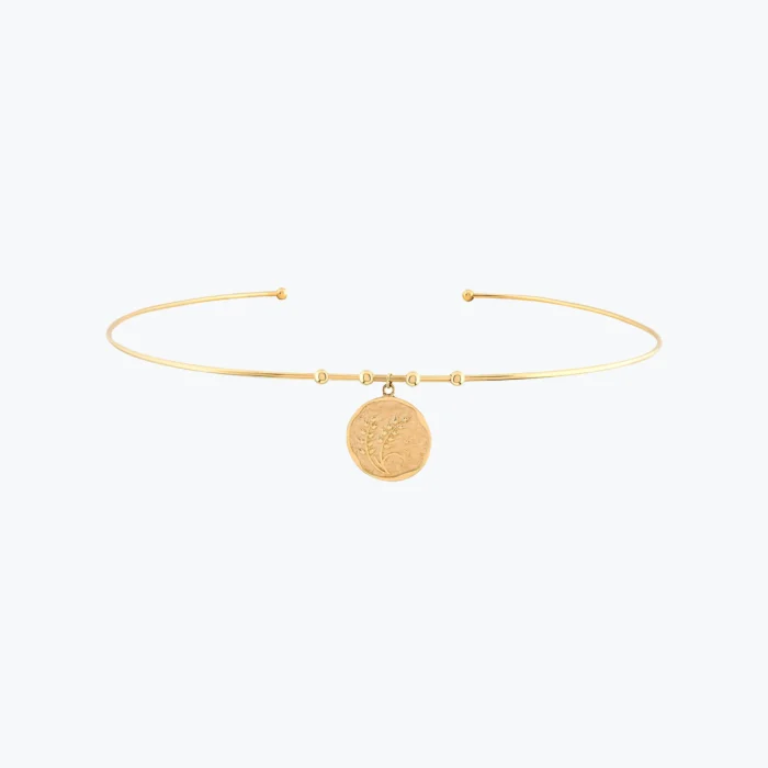 Başak Damga Uçlu Tel Choker 1 Başak Damga Uçlu Tel Choker, 14 Ayar Altın, Sarı renk, 7.51 g