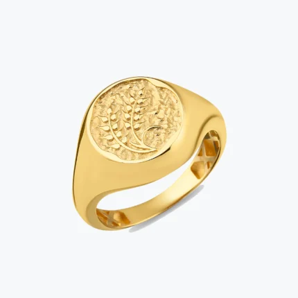 Başak Damga Yüzük – 14 Ayar Altın, Sarı renk, 3.28 g