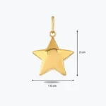 Bomb Yıldız Kolye Charm 3 Bomb Yıldız Kolye Charm yakın plan görünümü – 14 Ayar Altın, Sarı renk, 0.95 g