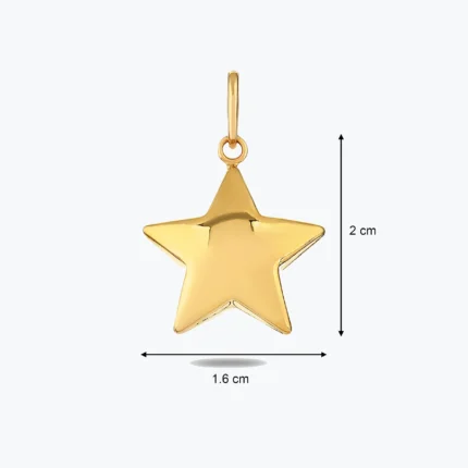 Bomb Yıldız Kolye Charm yakın plan görünümü – 14 Ayar Altın, Sarı renk, 0.95 g