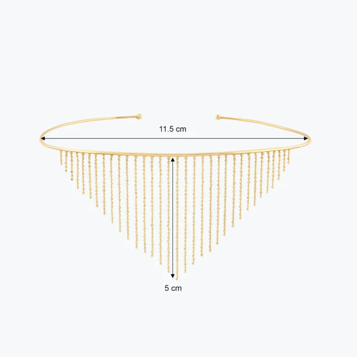 Diva 2 Choker tasarım detay görünümü – 14 Ayar Altın, Sarı renk, 9.52 g