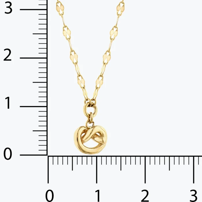 14 Ayar Altın, Sarı renk, 1.61 g özellikli Düğümlü Ezme Forse Zincir Choker farklı açıdan görünümü