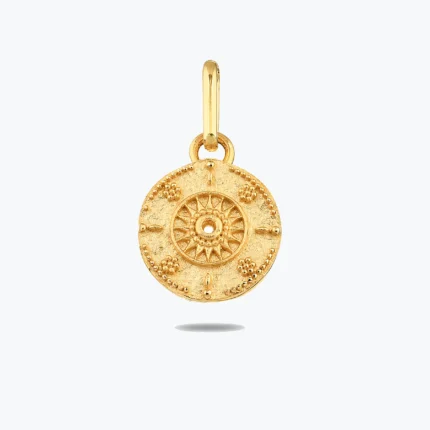 14 Ayar Altın, Sarı renk, 0.98 g özellikli Etnik Desen Bileklik Charm