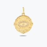 Etnik Göz Kolye Charm – 14 Ayar Altın, Sarı renk, 1.67 g